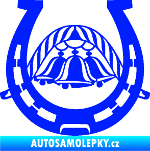 Samolepka Koňská podkova 005 se zvonečky modrá dynamic