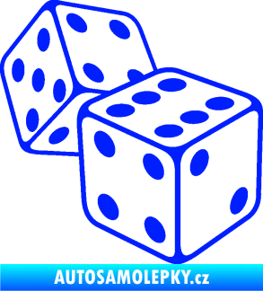 Samolepka Kostky 003 pravá hrací kostky modrá dynamic