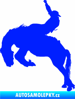 Samolepka Kovboj 001 levá rodeo na koni modrá dynamic