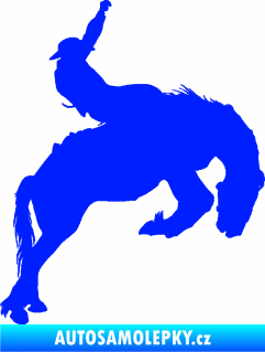 Samolepka Kovboj 001 pravá rodeo na koni modrá dynamic