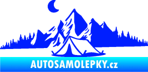 Samolepka Krajina hory 023 levá kempování modrá dynamic