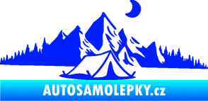 Samolepka Krajina hory 023 pravá kempování modrá dynamic