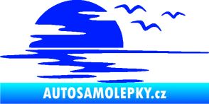 Samolepka Krajina moře 003 levá západ slunce odraz na hladině modrá dynamic