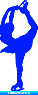 Samolepka Krasobruslení 003 levá krasobruslařka modrá dynamic