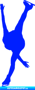 Samolepka Krasobruslení 005 levá krasobruslařka modrá dynamic