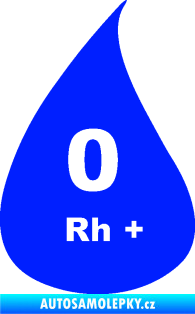 Samolepka Krevní skupina 0 Rh+ kapka modrá dynamic