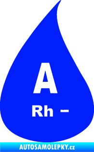 Samolepka Krevní skupina A Rh- kapka modrá dynamic
