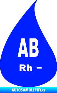 Samolepka Krevní skupina AB Rh- kapka modrá dynamic