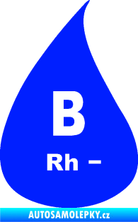 Samolepka Krevní skupina B Rh- kapka modrá dynamic