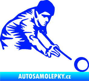 Samolepka Kulečník 001 pravá hráč s tágem modrá dynamic