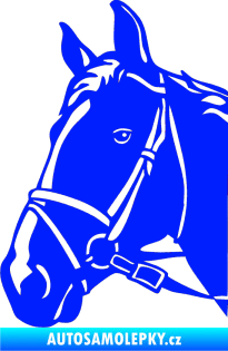 Samolepka Kůň 028 levá hlava s uzdou modrá dynamic