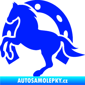 Samolepka Kůň 033 levá podkova modrá dynamic