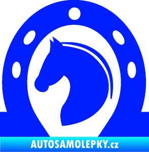 Samolepka Kůň 034 levá podkova modrá dynamic