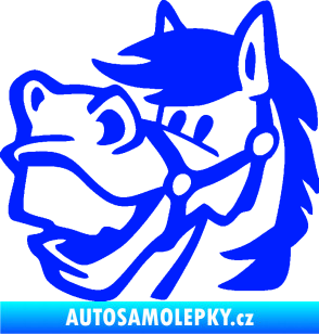 Samolepka Kůň 041 levá veselý modrá dynamic