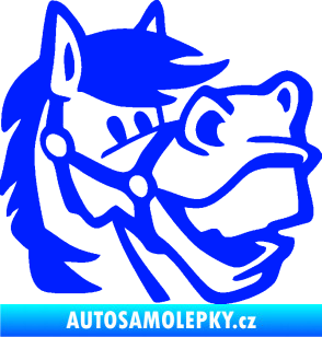 Samolepka Kůň 041 pravá veselý  modrá dynamic