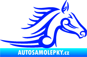 Samolepka Kůň 081 pravá hlava tattoo modrá dynamic