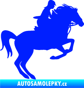Samolepka Kůň 091 pravá skok modrá dynamic