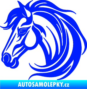 Samolepka Kůň 103 levá hlava modrá dynamic