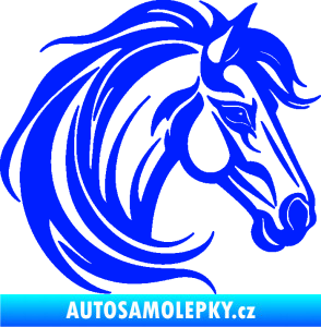 Samolepka Kůň 103 pravá hlava modrá dynamic