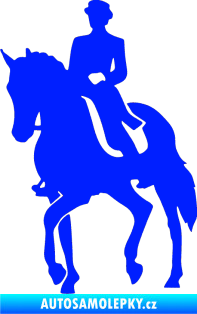 Samolepka Kůň drezura levá modrá dynamic