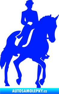 Samolepka Kůň drezura pravá modrá dynamic