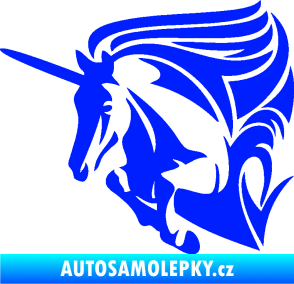 Samolepka Kůň jednorožec 001 levá modrá dynamic