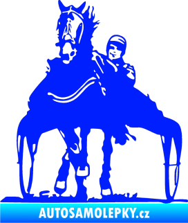 Samolepka Kůň klusák levá modrá dynamic