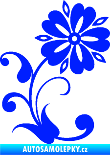 Samolepka Květina dekor 001 pravá modrá dynamic