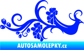 Samolepka Květina dekor 014 pravá páv modrá dynamic
