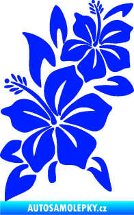 Samolepka Květina dekor 033 levá ibišek modrá dynamic