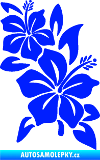 Samolepka Květina dekor 033 pravá ibišek modrá dynamic
