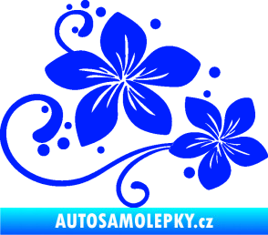 Samolepka Květina dekor 035 pravá modrá dynamic