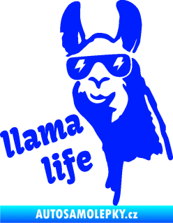 Samolepka Lama 004 llama life modrá dynamic