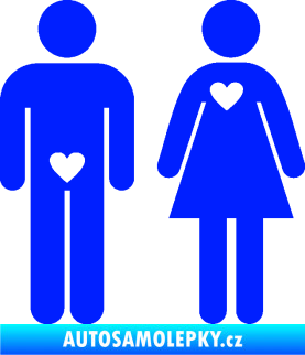 Samolepka Láska muže a ženy levá modrá dynamic