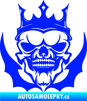 Samolepka Lebka 024 s korunou modrá dynamic