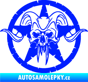 Samolepka Lebka 039 levá army hvězda modrá dynamic