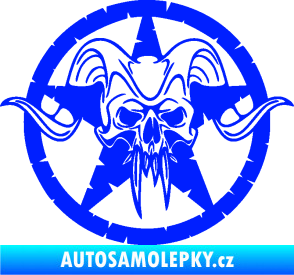 Samolepka Lebka 039 pravá army hvězda modrá dynamic