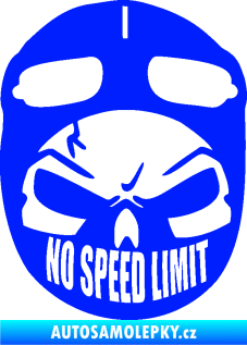 Samolepka Lebka 043 motorkář modrá dynamic