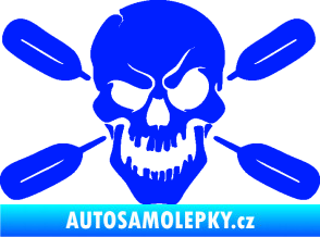 Samolepka Lebka 053 levá s pádly modrá dynamic