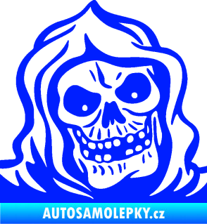 Samolepka Lebka 057 pravá v kápi modrá dynamic