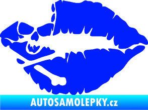 Samolepka Lebka polibek levá modrá dynamic