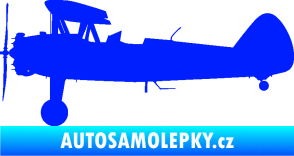 Samolepka Letadlo 020 levá Boeing Stearman model 75 biplane modrá dynamic