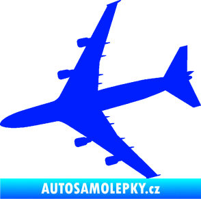 Samolepka letadlo 023 levá Jumbo Jet modrá dynamic