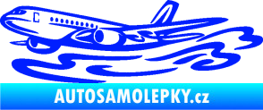 Samolepka Letadlo 026 levá v oblacích modrá dynamic