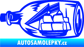 Samolepka Loď v láhvi 001 levá modrá dynamic