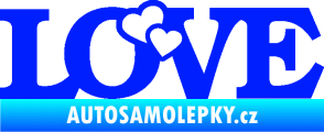 Samolepka Love 001 nápis se srdíčky modrá dynamic