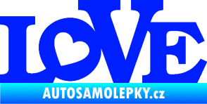 Samolepka Love 002 nápis se srdíčkem modrá dynamic