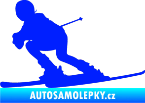 Samolepka Lyžař 002 levá modrá dynamic