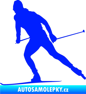 Samolepka Lyžař 006 levá běžky modrá dynamic