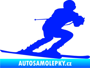 Samolepka Lyžař 017 pravá modrá dynamic
